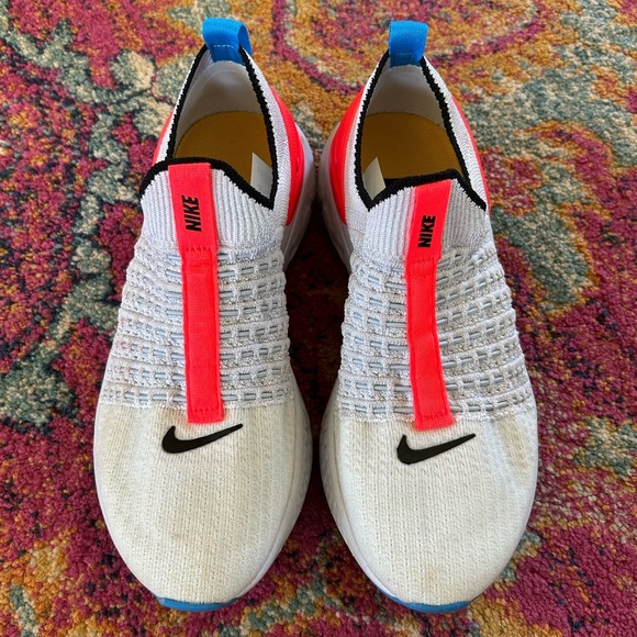 Nike | Women’s White React Phantom Run Flyknit 2 Sneakers, neon red accents, 6.5 - Picture 11 of 16